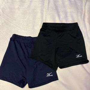Mizuno Black and Navy Athletic Shorts Two-Pack
